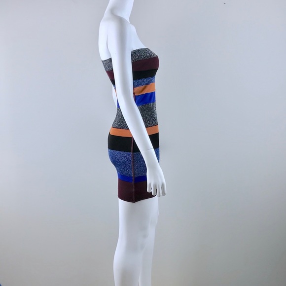 {M Missoni} Metallic Stripe Knit Bandage Dress - Picture 6 of 8